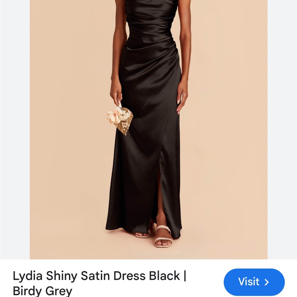 Sexy slinky black satin maxi ruched dress Birdie Grey Lydia whimsigoth mermaid - Picture 4 of 12